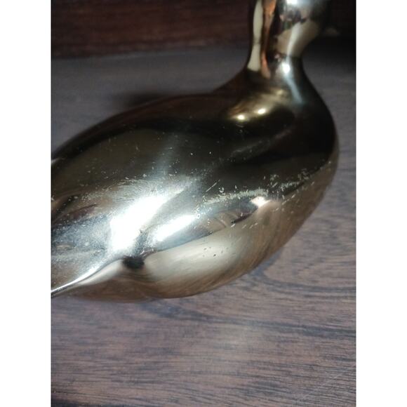 Vintage Brass Duck Paperweight Figurine Copper Craft - Picture 4 of 6